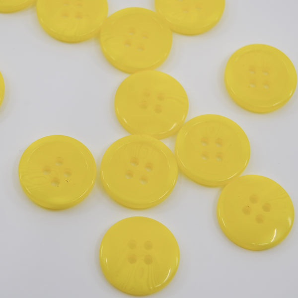 Button - Pop of Colour - Lemon - 18mm